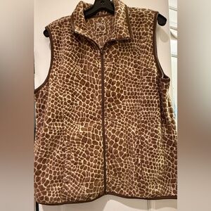 Brown Giraffe Print Vest